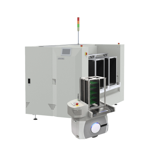 a nta 721u dual magazine line unloader agv 2